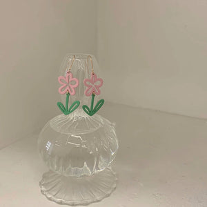 Summer Daisy Flower Earrings Fashion Cute Pink Acrylic Stud