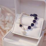 Vintage Luxury Starry Blue Natural Stone Pendant Lucky Bracelet