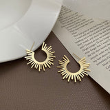 Sun Flower Earrings Contracted Temperament  Needle Gold Earrings