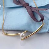 Stick Pearl Necklace for Women Hot Fashion Creative Clavicle Chain