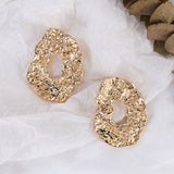 Unique Design Exaggerated Gold Color Hollow Metal Earrings