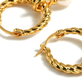 Temperament Geometric Gold Color Metal Hoop Earrings