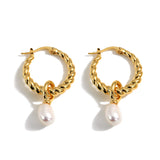 Temperament Geometric Gold Color Metal Hoop Earrings