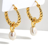 Temperament Geometric Gold Color Metal Hoop Earrings