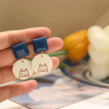 Winter Korean Fashion Cute Cat Earrings for Women