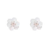 White Hyperbole Flower Earrings for Women