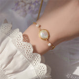 Vintage Luxury Natural Pearl Handmade Gold Chain Bracelet