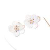 White Hyperbole Flower Earrings for Women