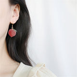 Trendy Pink Peach Drop Earrings For Women Cute Sweet Jewelry