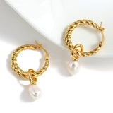 Temperament Geometric Gold Color Metal Hoop Earrings