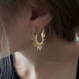 Sun Flower Earrings Contracted Temperament  Needle Gold Earrings