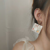 Sweet Cute Brown Acrylic Cartoon Rabbit Earrings