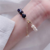 Vintage Luxury Starry Blue Natural Stone Pendant Lucky Bracelet