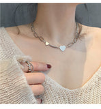 Temperament  Love Heart Pendant Chains Necklace