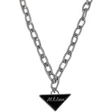 Trendy Dropping Oil Triangle Pendant Necklace 2022